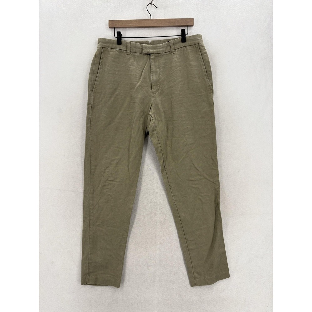 Rag & Bone Linen Chino Pants Mens 34 Beige Tapered Fit Casual Lightweight Preppy